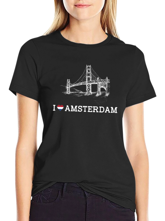 Camiseta Negra I ❤️ Amsterdam