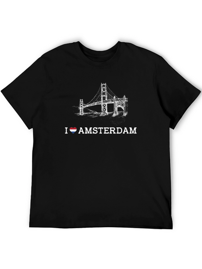Camiseta Negra I ❤️ Amsterdam