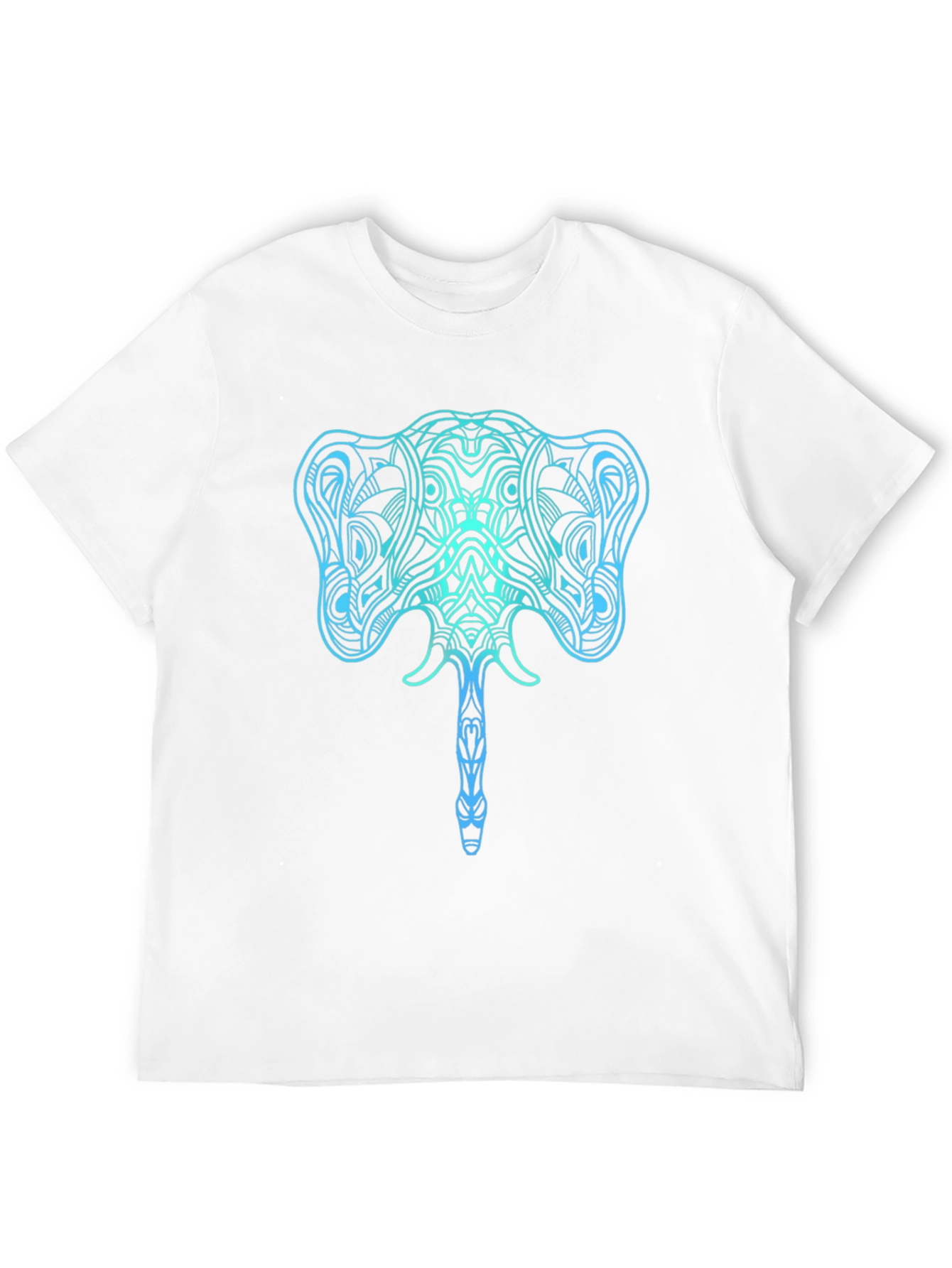 Camiseta Negra con Diseño de Elefante Azul