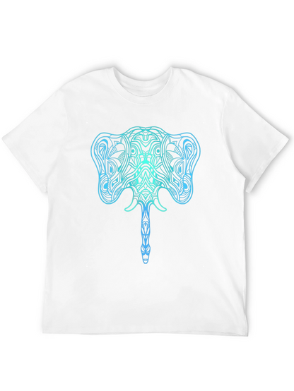 Camiseta Negra con Diseño de Elefante Azul