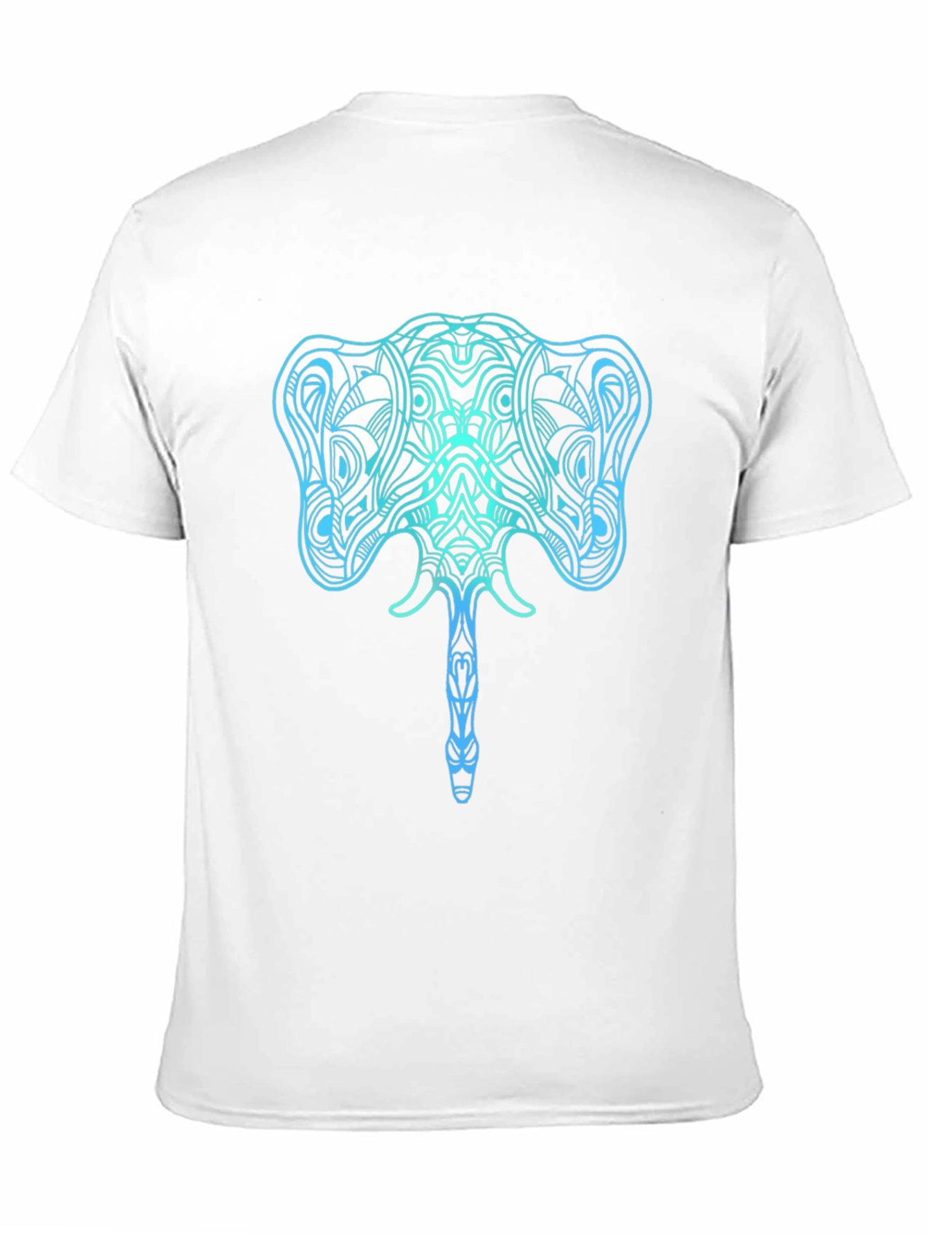 Camiseta Negra con Diseño de Elefante Azul