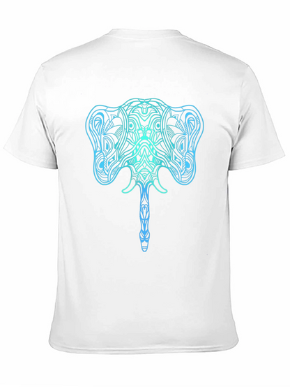 Camiseta Negra con Diseño de Elefante Azul