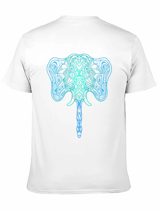 Camiseta Negra con Diseño de Elefante Azul