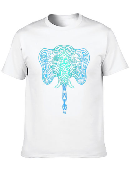 Camiseta Negra con Diseño de Elefante Azul