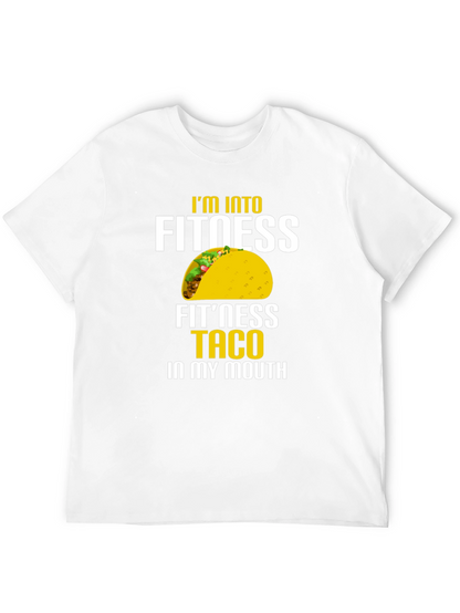 Camiseta Negra con Estampado Divertido de Taco para Hombre