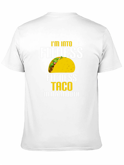 Camiseta Negra con Estampado Divertido de Taco para Hombre