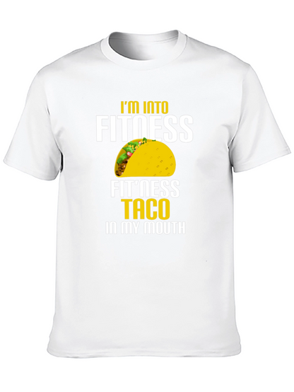 Camiseta Negra con Estampado Divertido de Taco para Hombre
