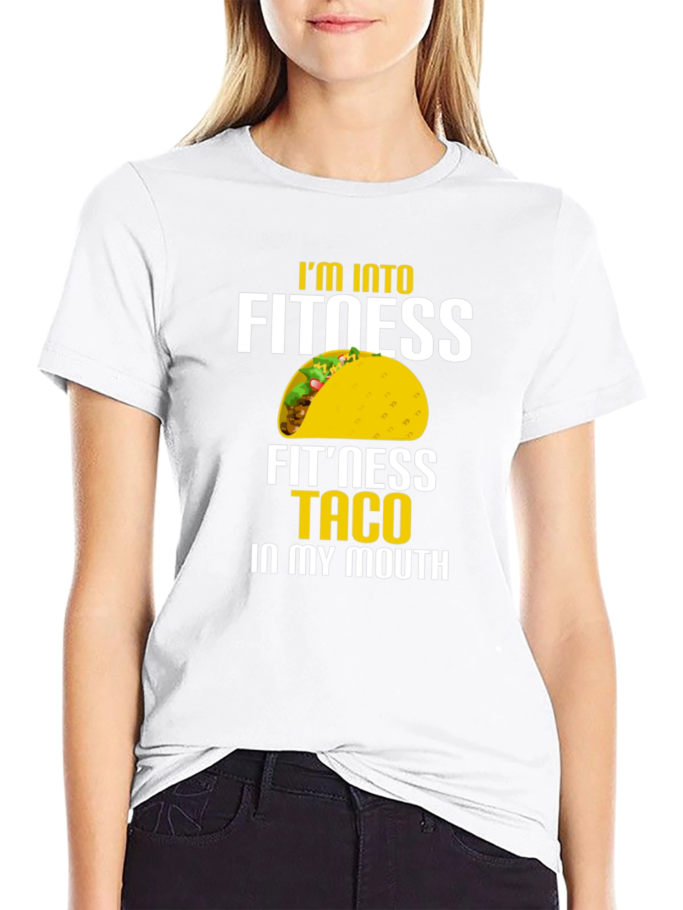 Camiseta Negra con Estampado Divertido de Taco para Hombre