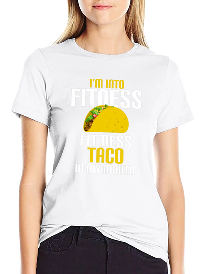 Camiseta Negra con Estampado Divertido de Taco para Hombre