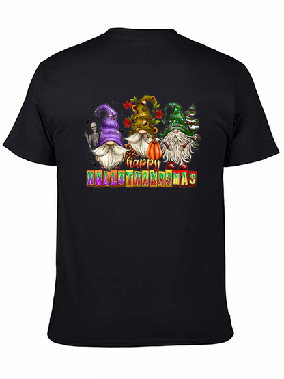 Camiseta Hombre Happy Hallothanksmas Gnomos Festivos