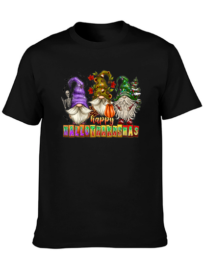 Camiseta Hombre Happy Hallothanksmas Gnomos Festivos