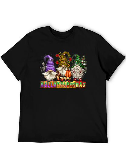 Camiseta Hombre Happy Hallothanksmas Gnomos Festivos