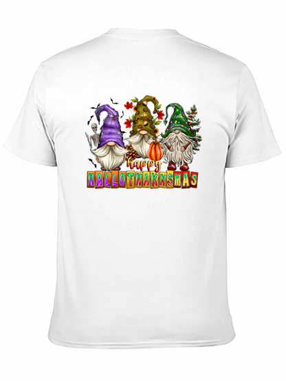 Camiseta Hombre Happy Hallothanksmas Gnomos Festivos