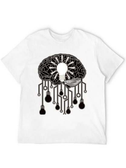 Camiseta Negra con Diseño Cerebral de Ideas