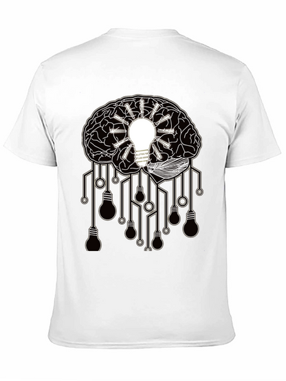 Camiseta Negra con Diseño Cerebral de Ideas