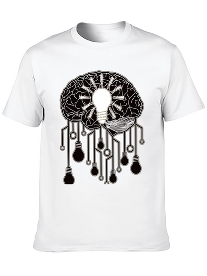 Camiseta Negra con Diseño Cerebral de Ideas