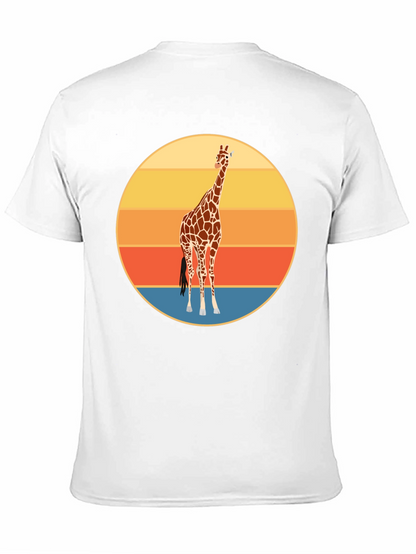 Camiseta Negra con Diseño Retro de Jirafa