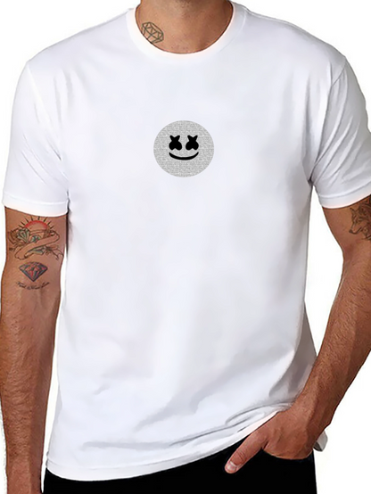 Camiseta Negra con Estampado Smiley