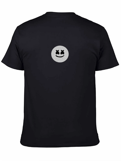 Camiseta Negra con Estampado Smiley