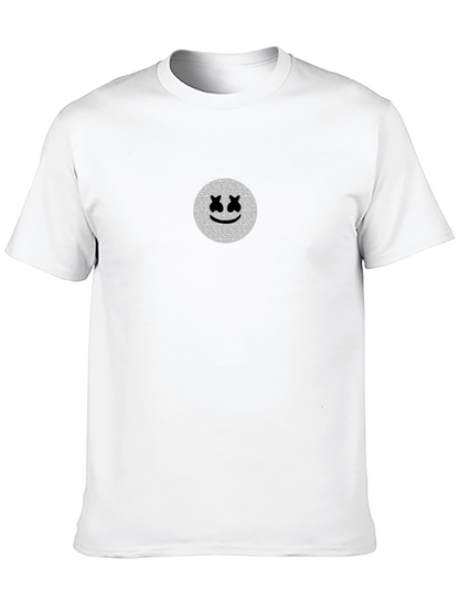 Camiseta Negra con Estampado Smiley