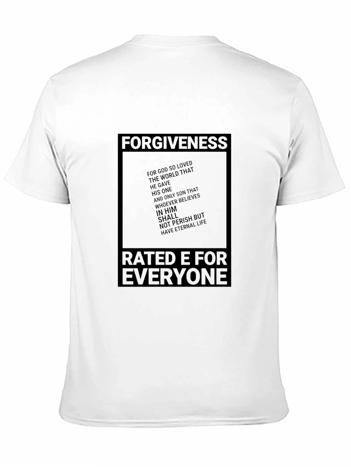 Camiseta Negra: Perdón Calificación E para Todos