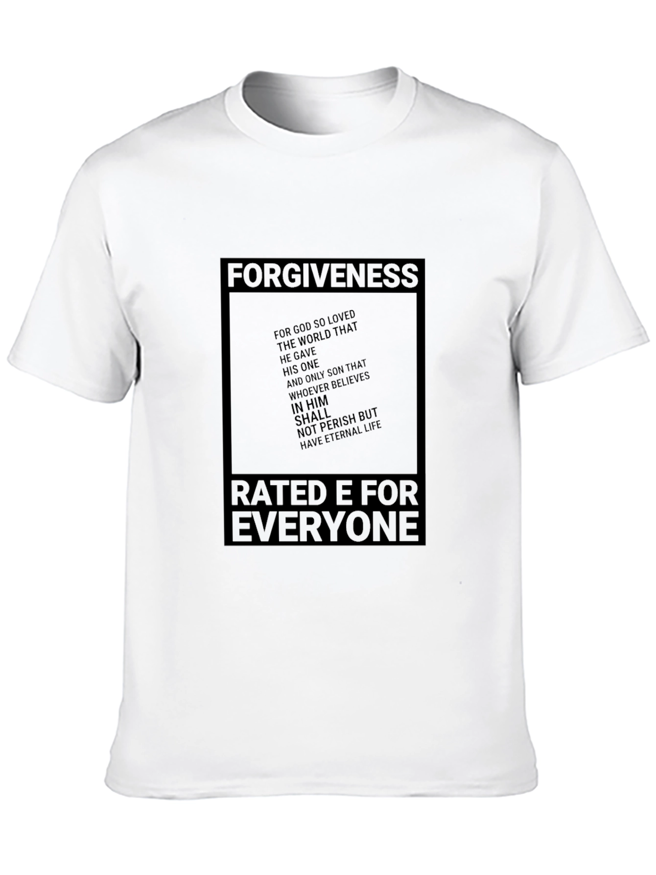 Camiseta Negra: Perdón Calificación E para Todos