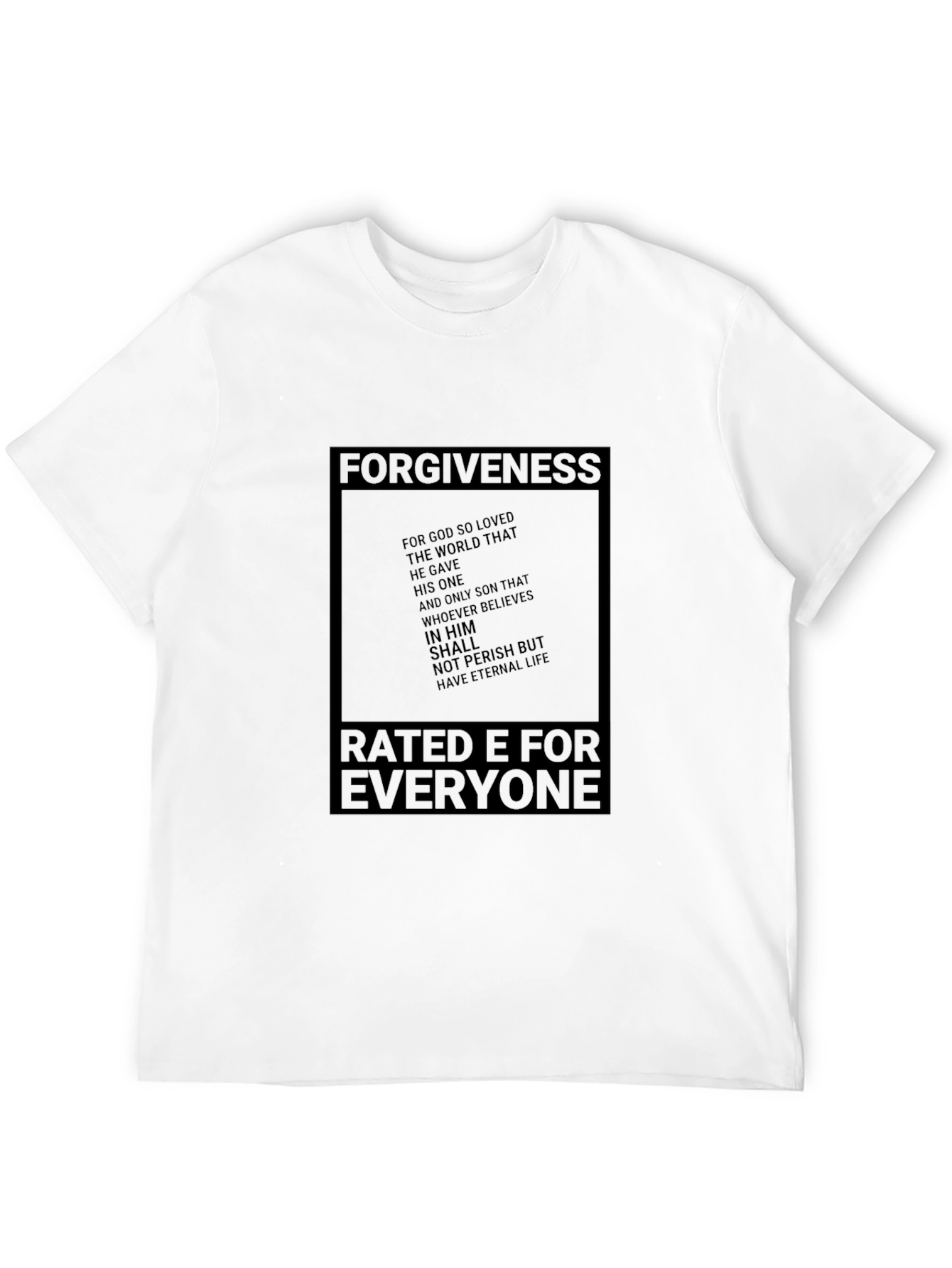 Camiseta Negra: Perdón Calificación E para Todos