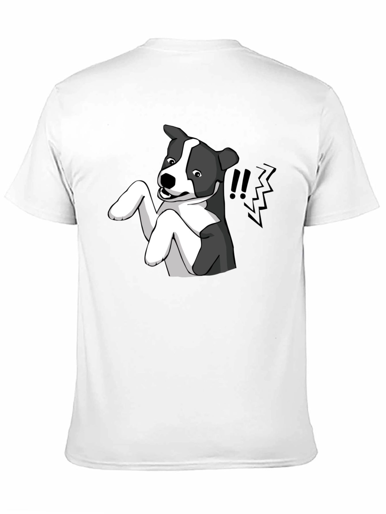 Camiseta Negra con Estampado de Perro Animado