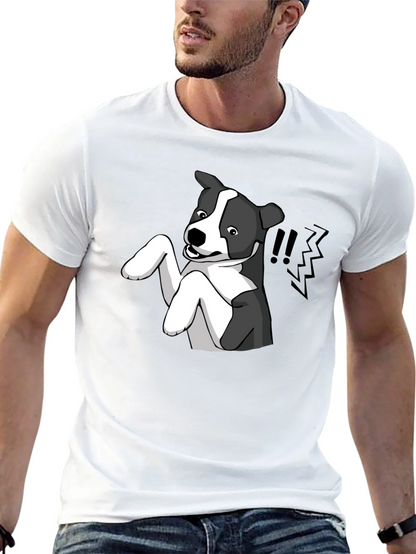 Camiseta Negra con Estampado de Perro Animado