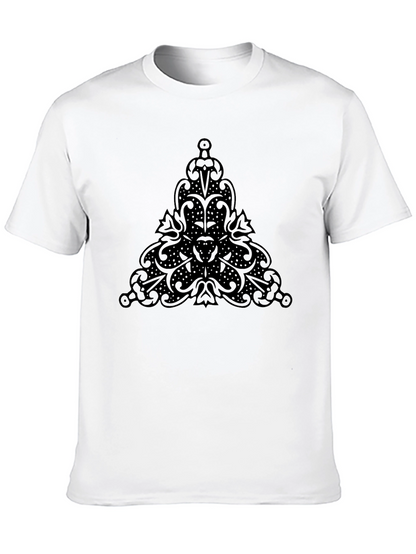 Camiseta Negra con Diseño Triángulo Ornamental