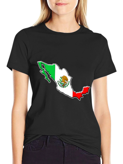 Playera Negra con Diseño de Mapa de México