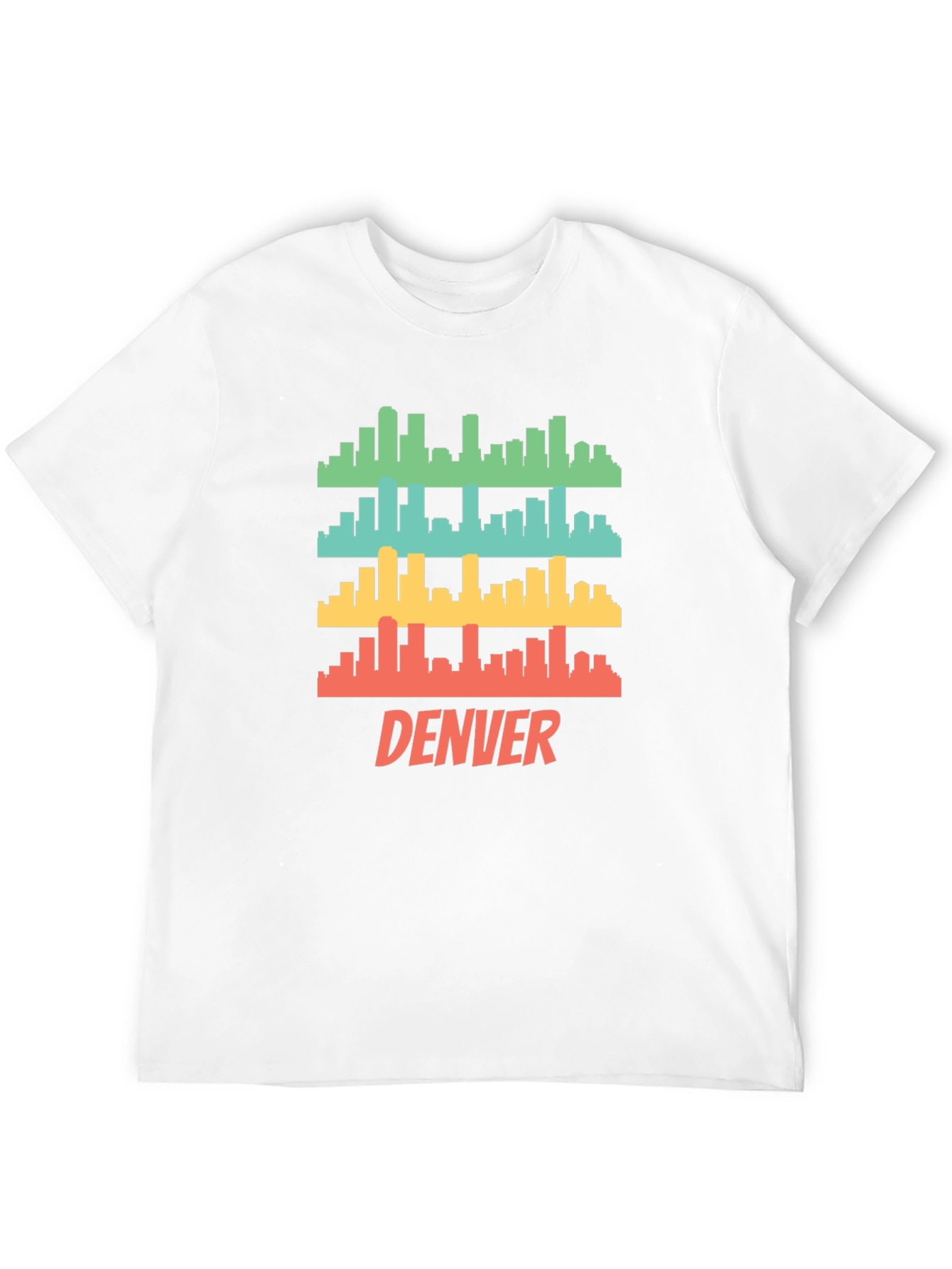 Camiseta Hombre Negra con Diseño Retro de Denver