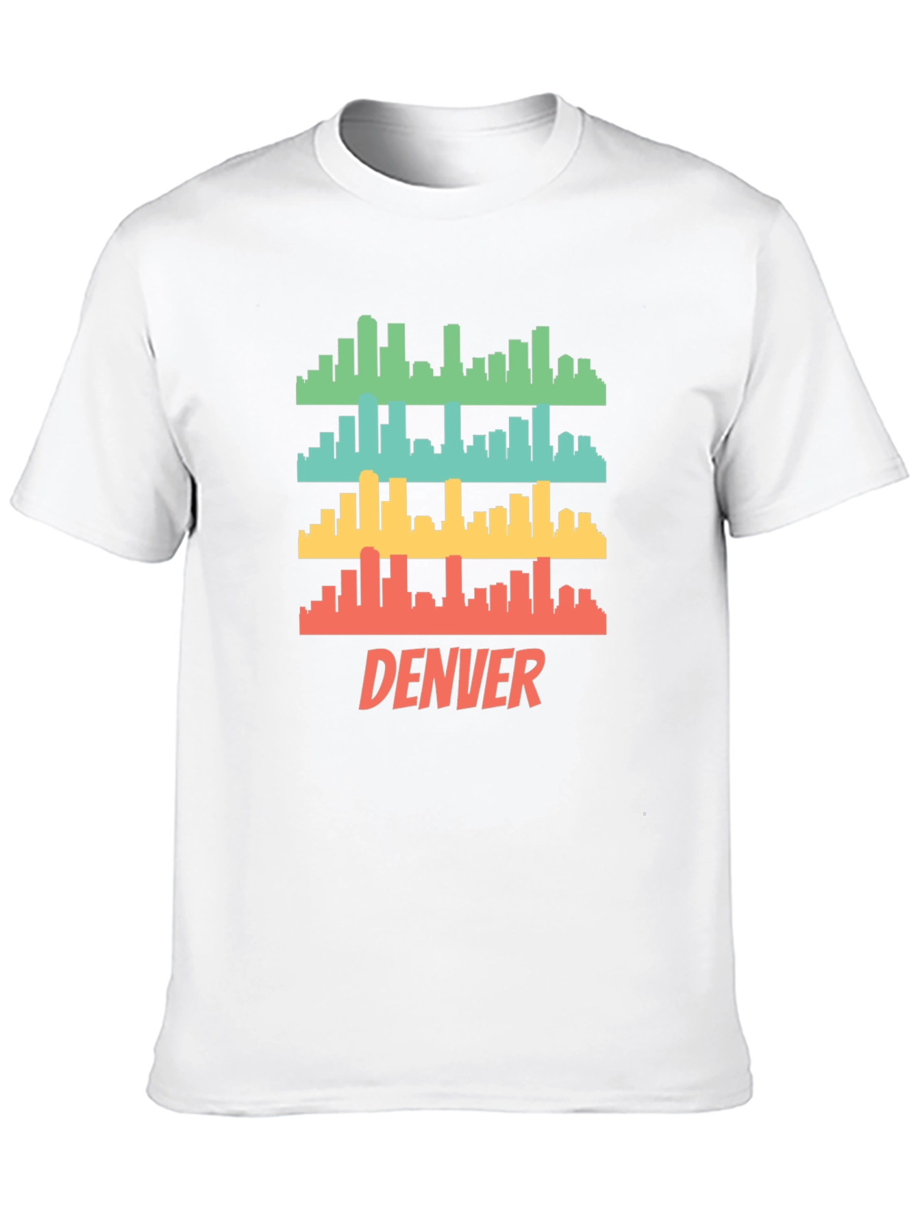 Camiseta Hombre Negra con Diseño Retro de Denver