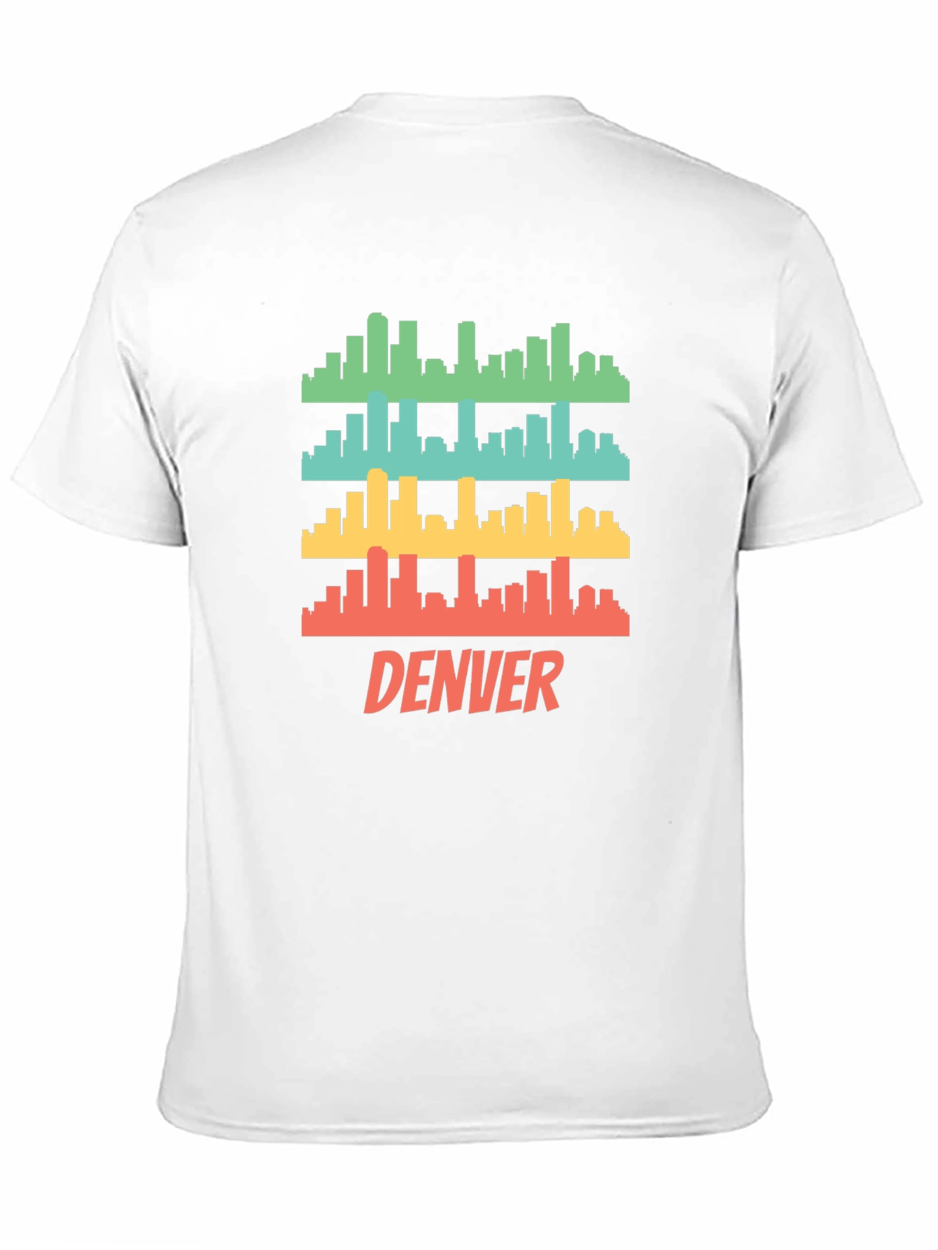 Camiseta Hombre Negra con Diseño Retro de Denver