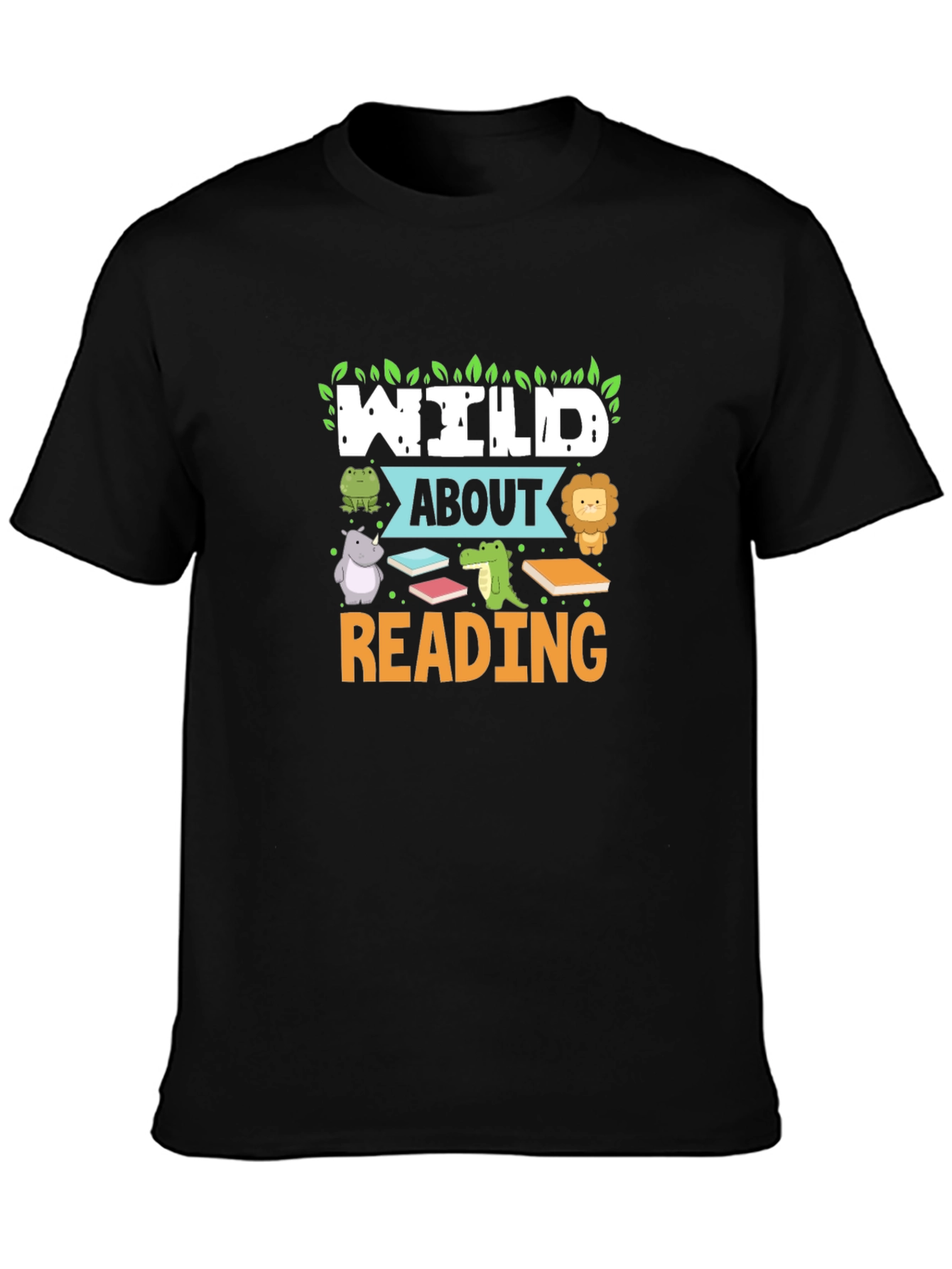 Camiseta Negra Wild About Reading