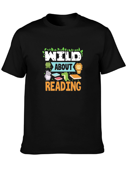 Camiseta Negra Wild About Reading