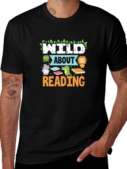 Camiseta Negra Wild About Reading
