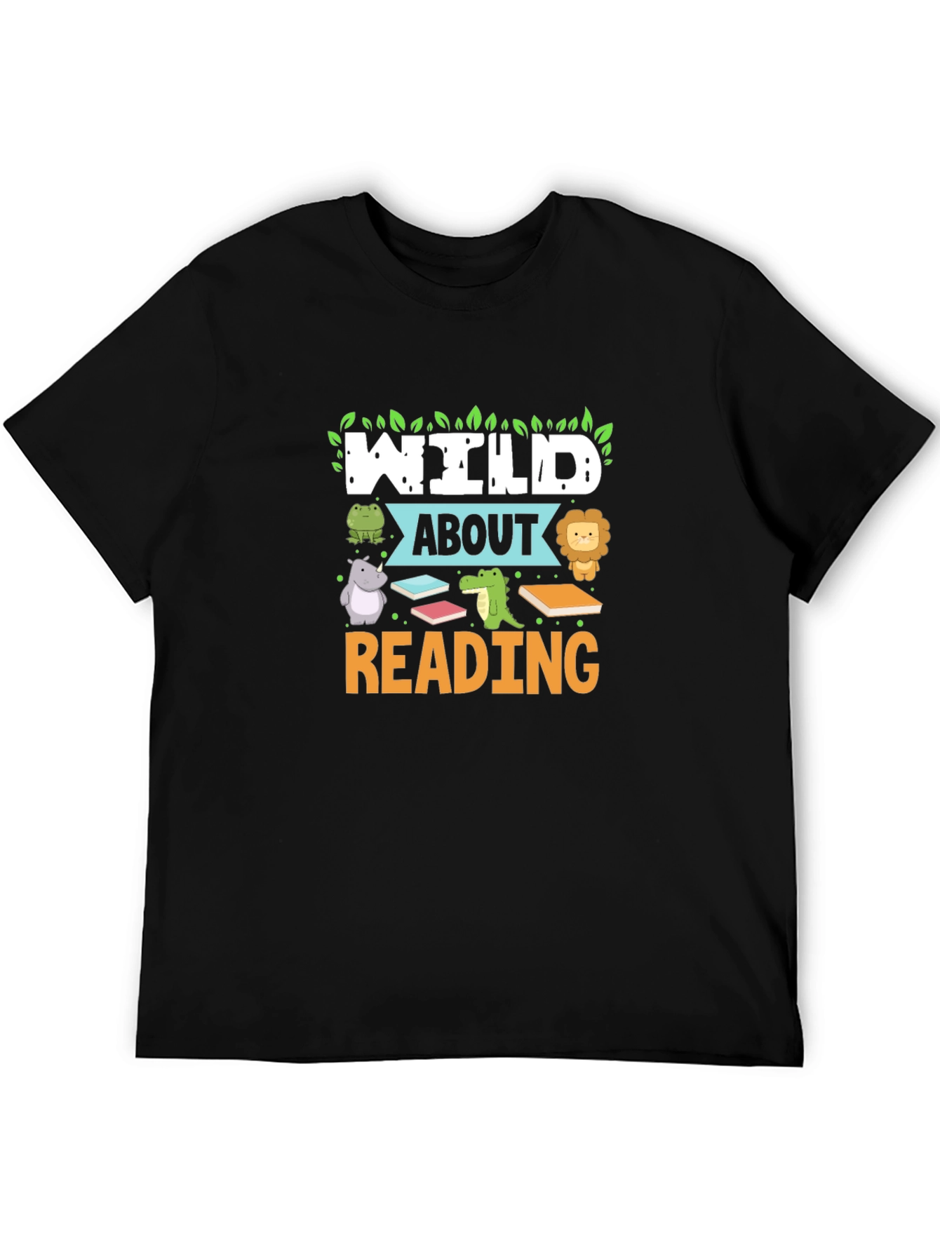 Camiseta Negra Wild About Reading