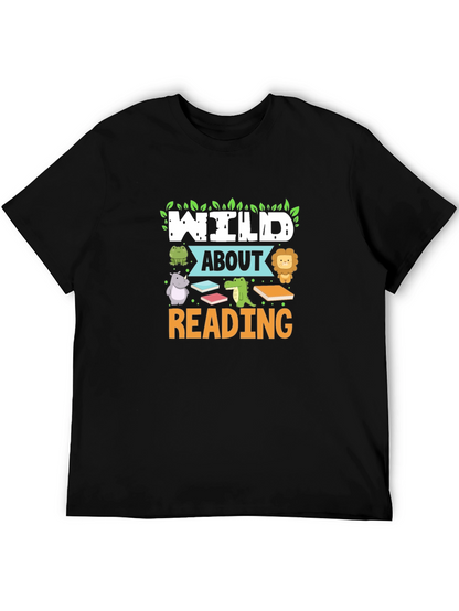Camiseta Negra Wild About Reading
