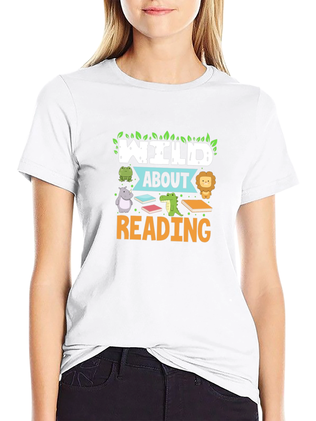 Camiseta Negra Wild About Reading