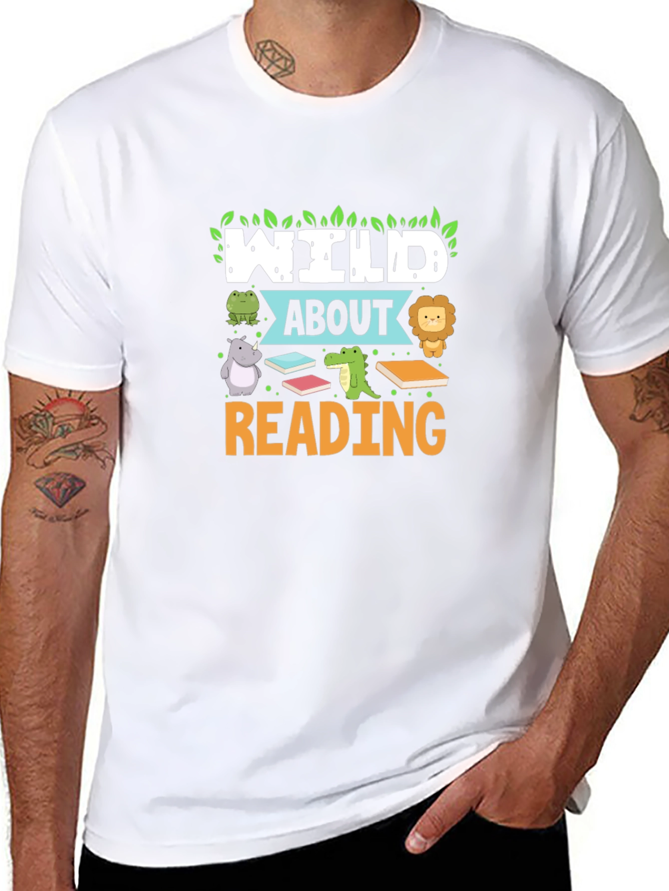 Camiseta Negra Wild About Reading