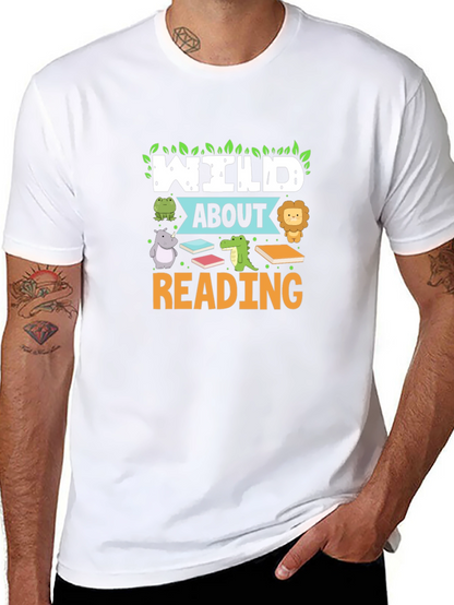 Camiseta Negra Wild About Reading