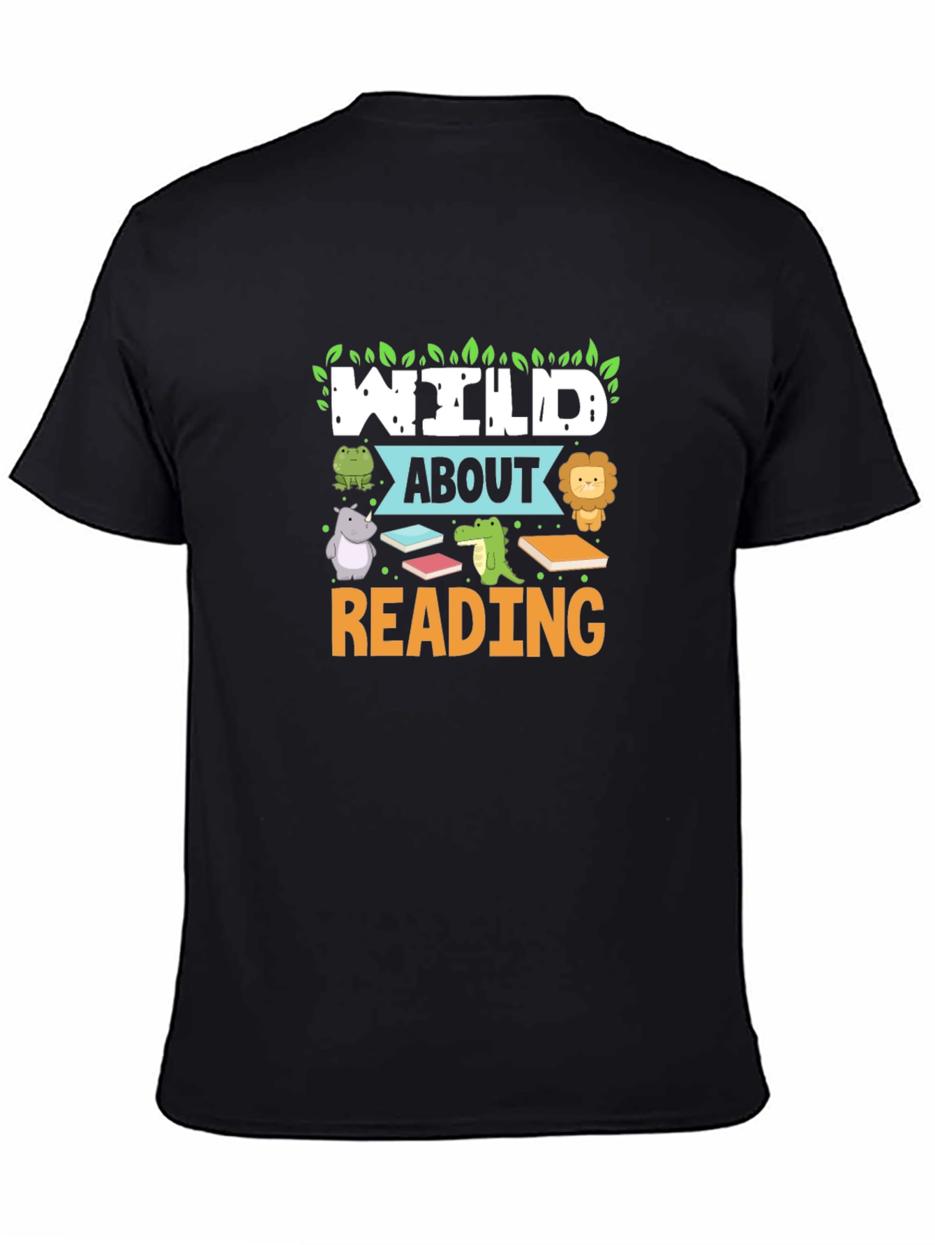 Camiseta Negra Wild About Reading