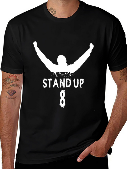 Camiseta Negra con Diseño Stand Up 8