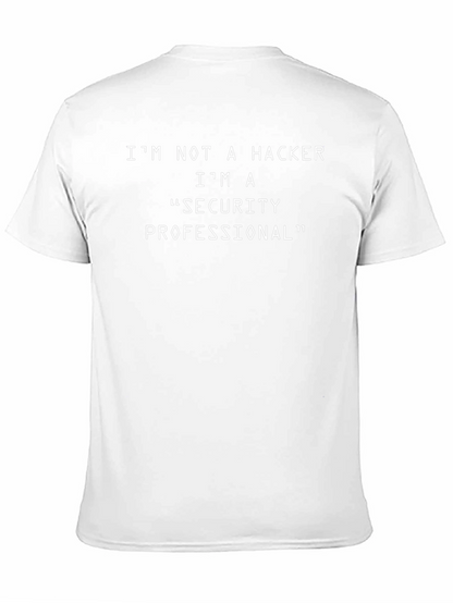 Camiseta Negra: No Soy Hacker Soy Profesional de Seguridad
