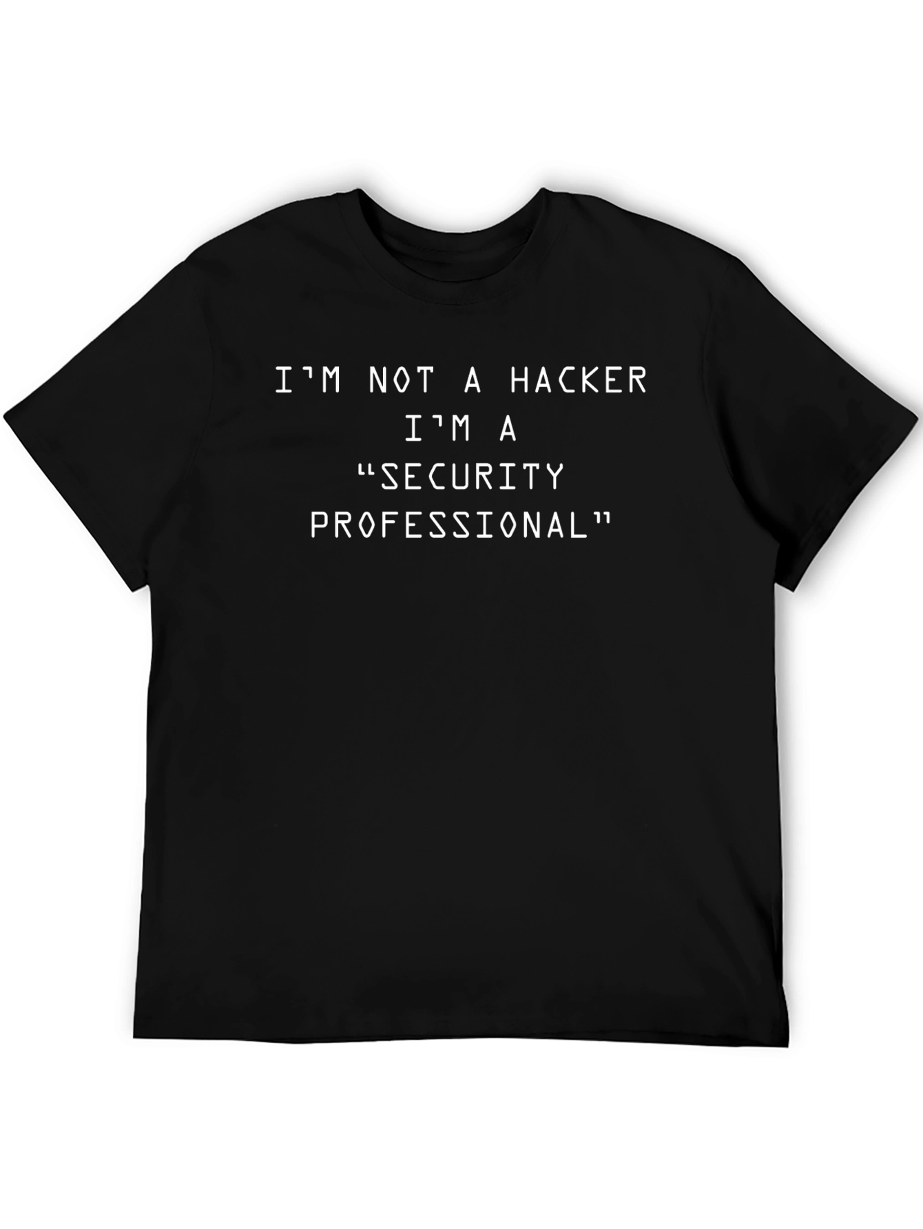 Camiseta Negra: No Soy Hacker Soy Profesional de Seguridad