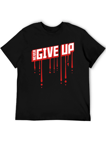 Camiseta Negra Never Give Up con Estilo Gráfico