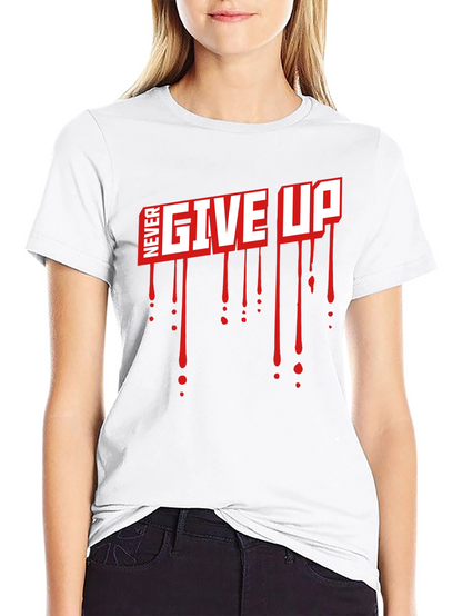Camiseta Negra Never Give Up con Estilo Gráfico