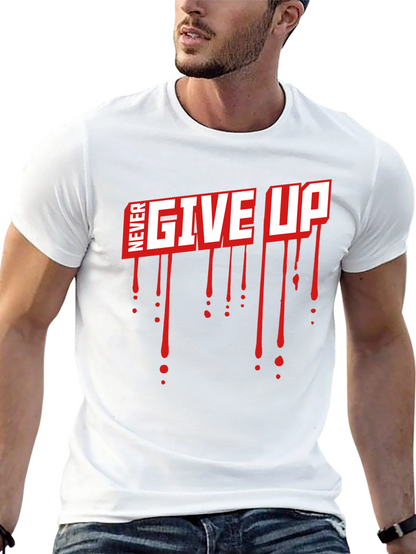 Camiseta Negra Never Give Up con Estilo Gráfico