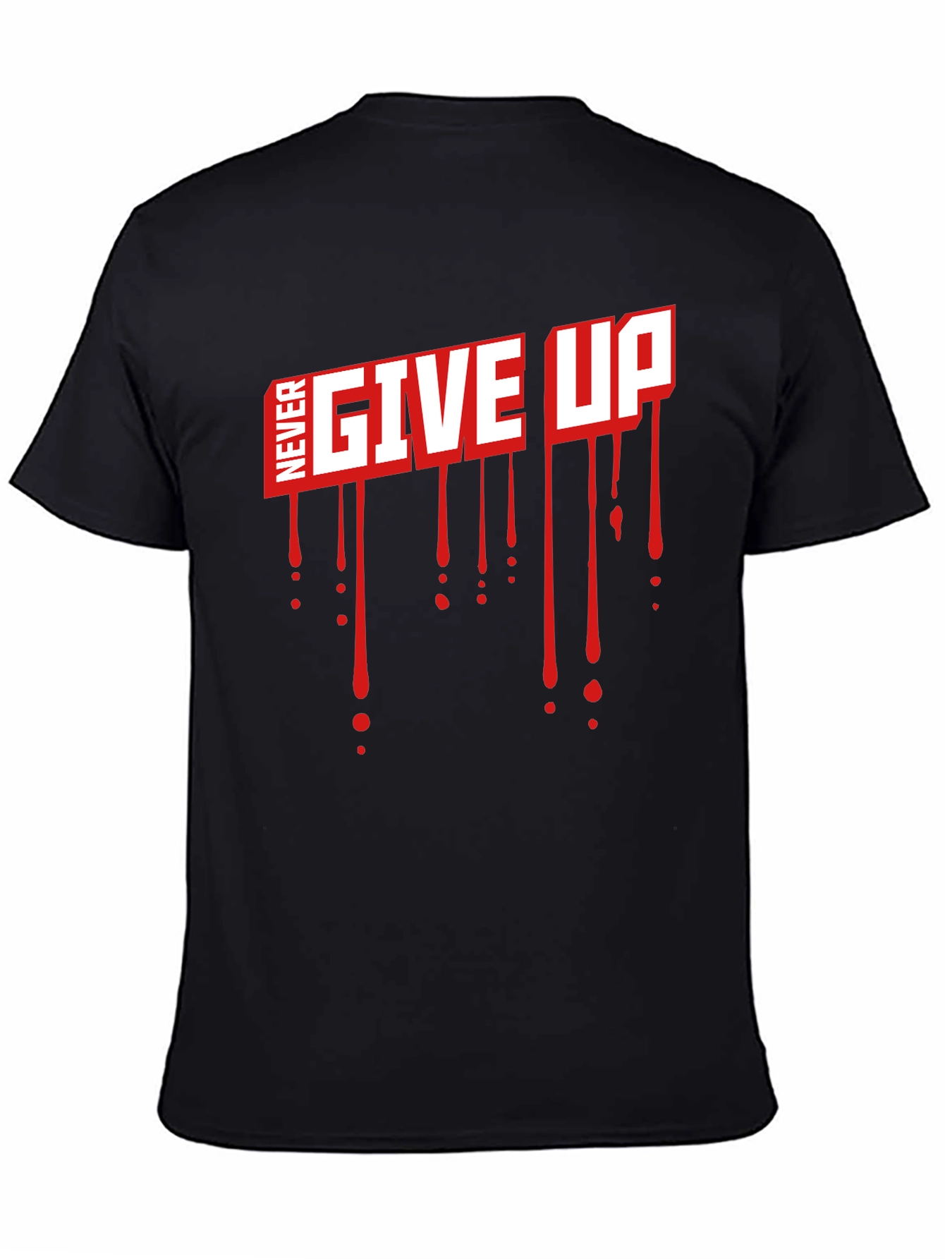 Camiseta Negra Never Give Up con Estilo Gráfico